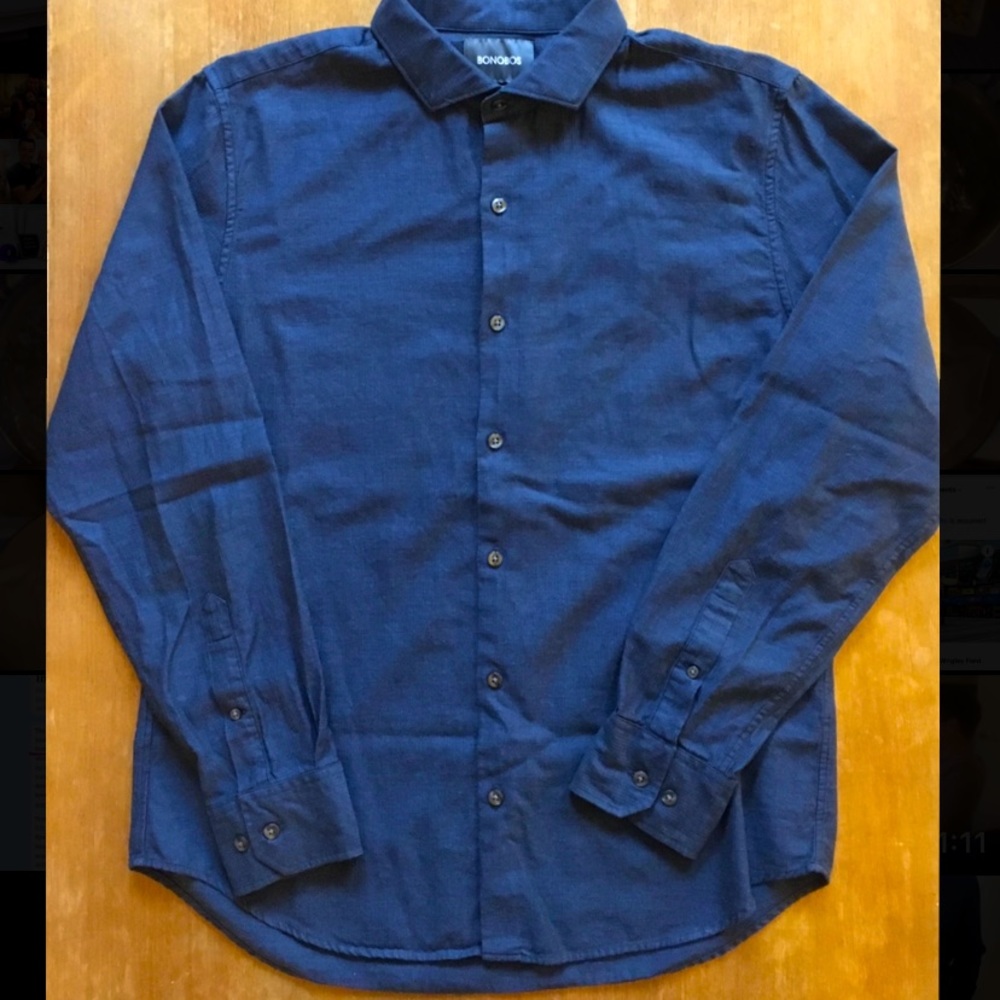 Bonobos Men’s Long Sleeve Navy Button Down Shirt